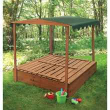 Load image into Gallery viewer, Badger Basket Covered Convertible Cedar Sandbox with Canopy and Two Bench Seats 99895