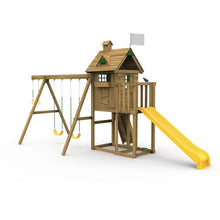 Load image into Gallery viewer, The Little Sprout Playhouse with Swing Beam, Riser Kit and Scoop Slide